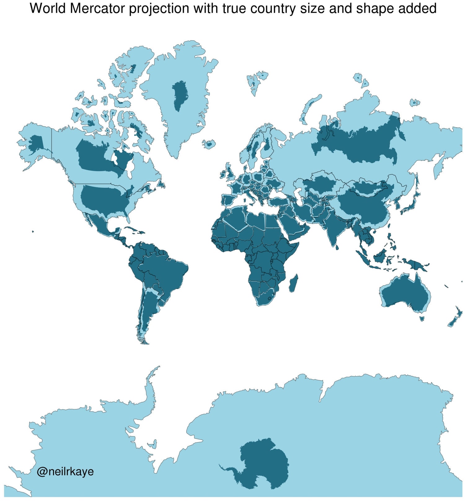 World ture map by neil kaye